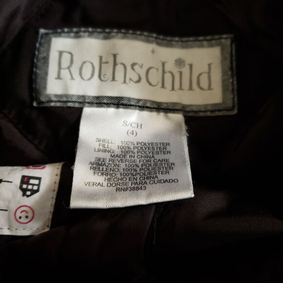 Rothschild Insulated Snow Pants Youth Size Small 4 Brown Side Zip Leg - Picture 5 of 7